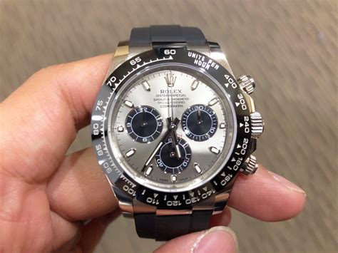 rolex daytona white gold oysterflex